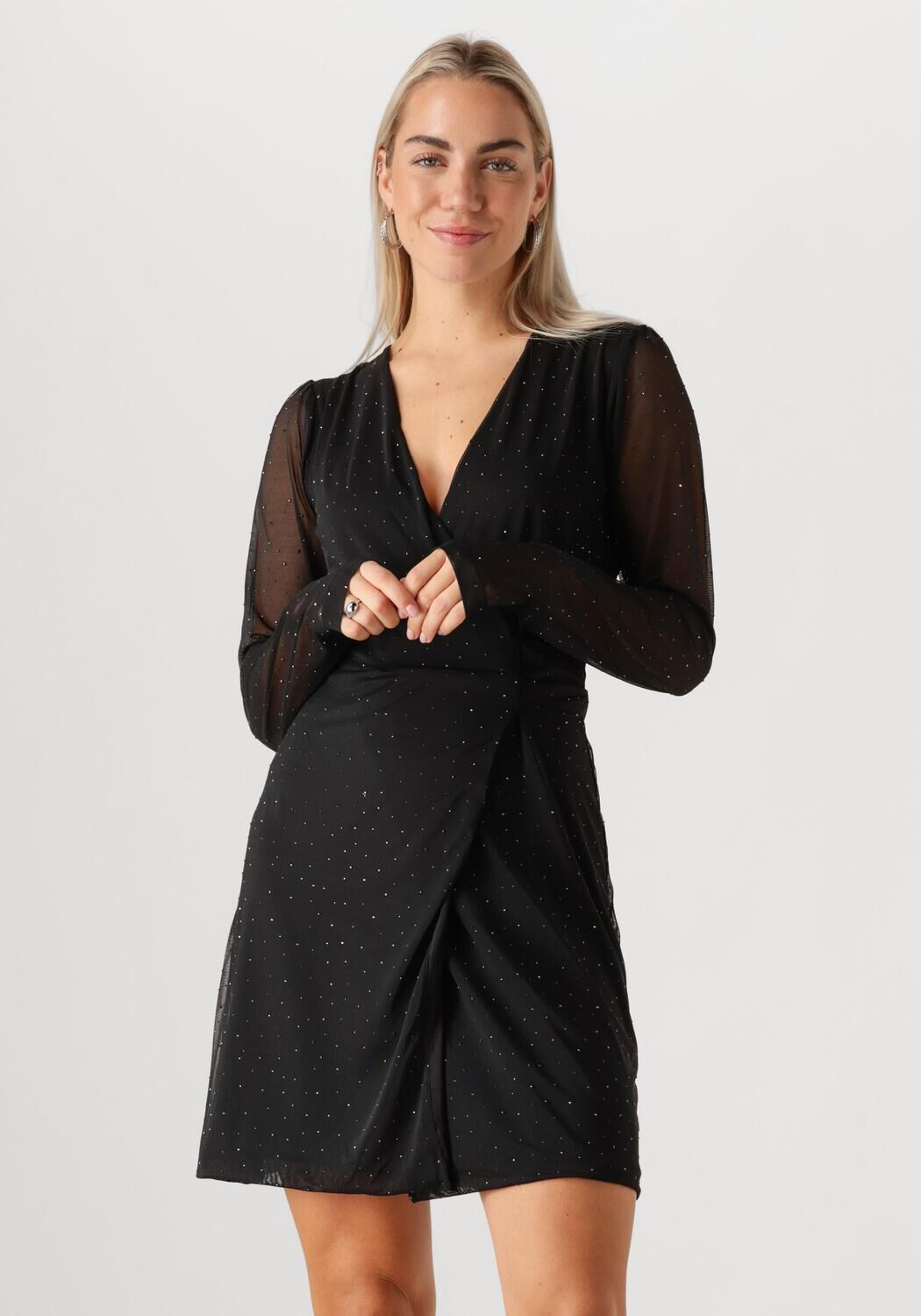 Moves Elegante Zwarte Mini Jurk Black Dames
