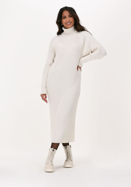 Gebroken wit Y.A.S. Midi jurk YASMAVI LS KNIT ROLL-NECK - large