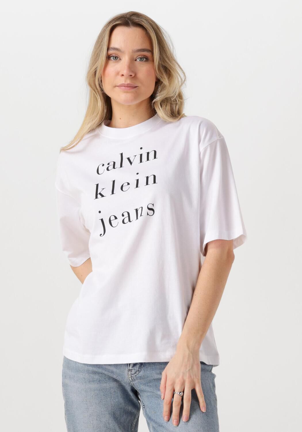CALVIN KLEIN Dames Tops & T-shirts Ss Ckj Logo Tee Wit