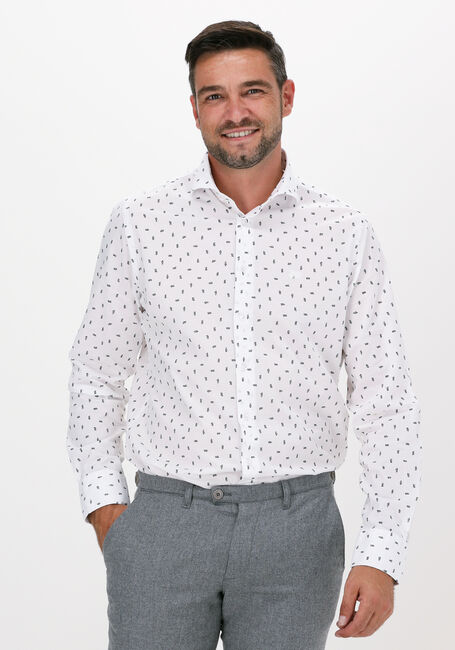 Witte VANGUARD Casual overhemd LONG SLEEVE SHIRT PRINT ON FIN - large
