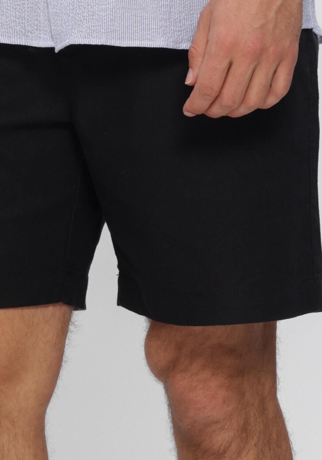 Zwarte WOODBIRD Korte broek WBBOMMY LINEN SHORTS - large