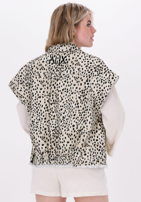 Bruine ALIX THE LABEL Gilet WOVEN ANIMAL WAISTCOAT - large