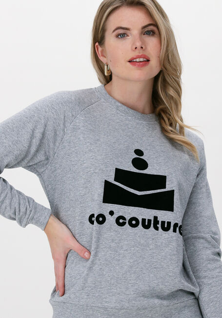 Grijze CO'COUTURE Sweater CLUB FLOC SWEAT - large