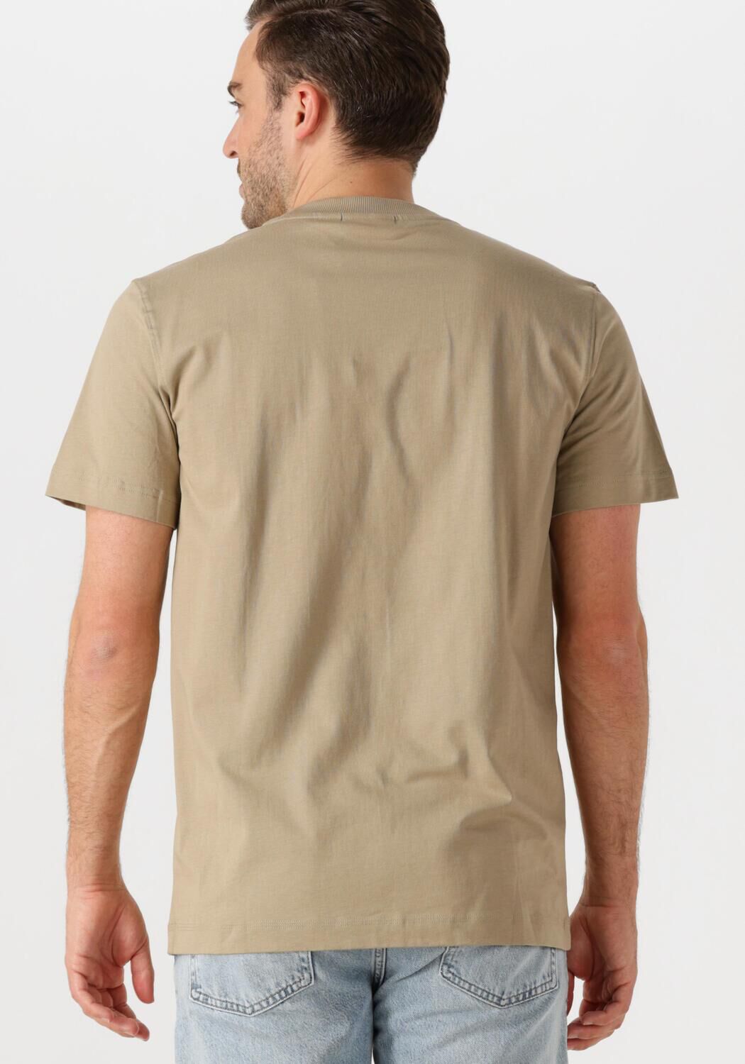 CALVIN KLEIN Heren Polo's & T-shirts Woven Label Regular Tee Beige