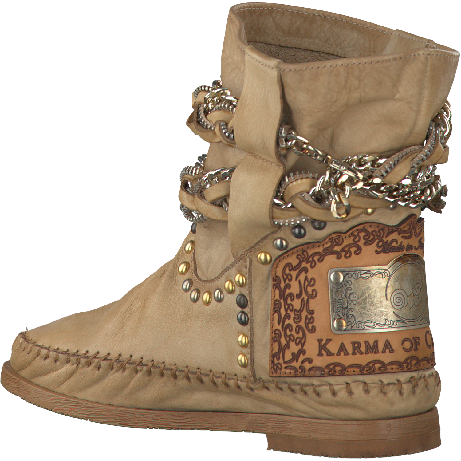 Beige KARMA OF CHARME Enkellaarsjes STRA2 DJANGO | Omoda Karma of Charme enkellaarsjes STRA 2 beige bij
