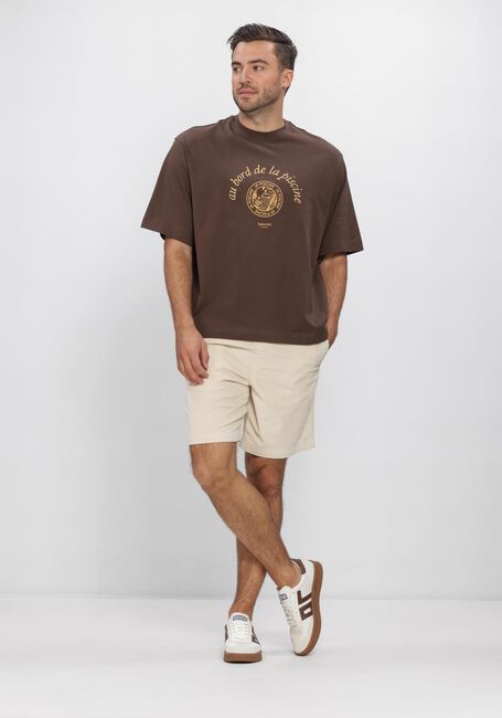 Bruine SELECTED MEN T-shirt LHBOXYNORMAN GRAPHIC SS O-NECK TEE - large