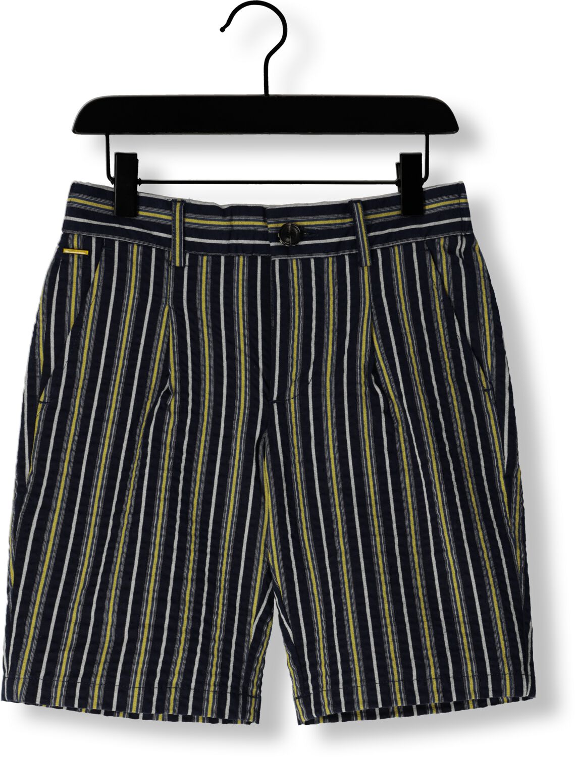SCOTCH & SODA Jongens Broeken Yarn-dyed Stripe Seersucker Shorts Donkerblauw