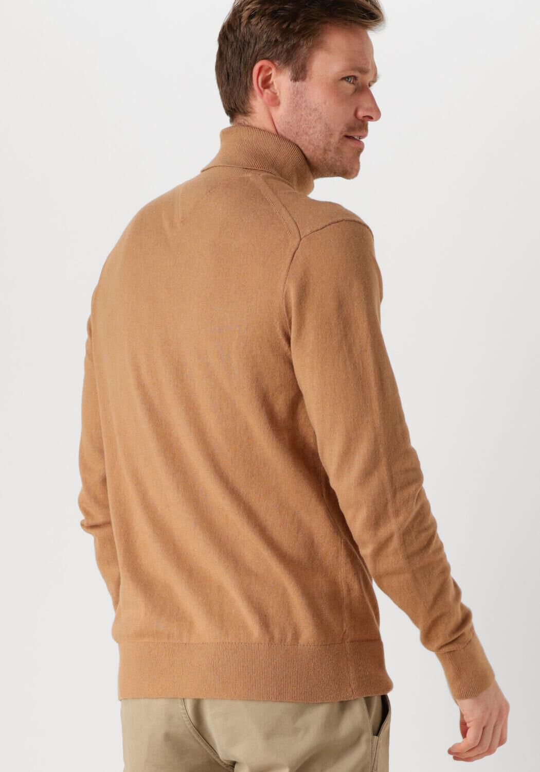 TOMMY HILFIGER Heren Truien & Vesten Pima Org Ctn Cashmere Roll Neck Camel