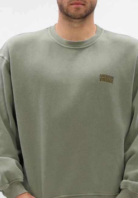 Khaki AMERICAN VINTAGE Sweater PLIZZY CREW - large