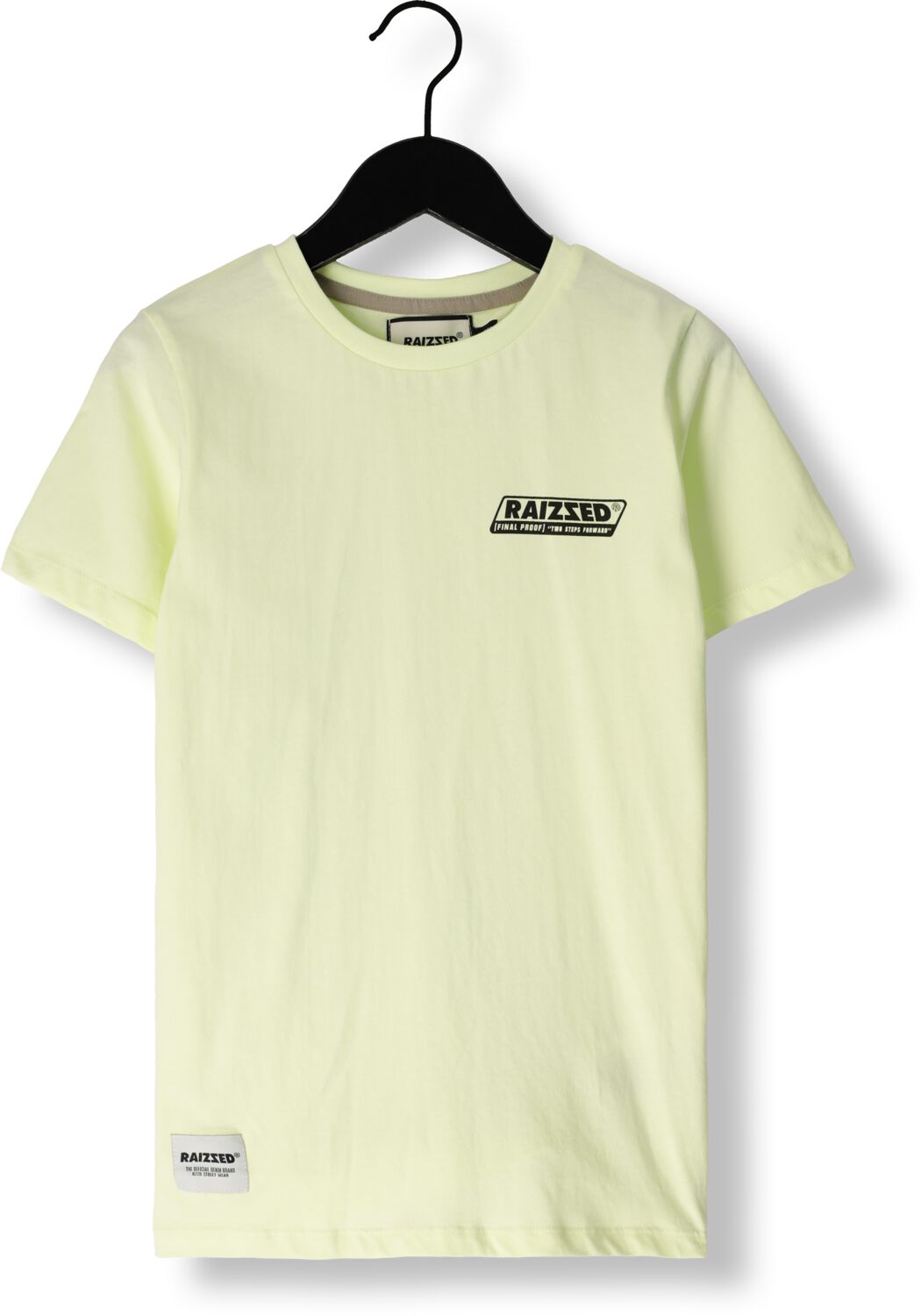 Raizzed T-shirt Beckley met printopdruk lichtgeel Jongens Katoen Ronde hals 152