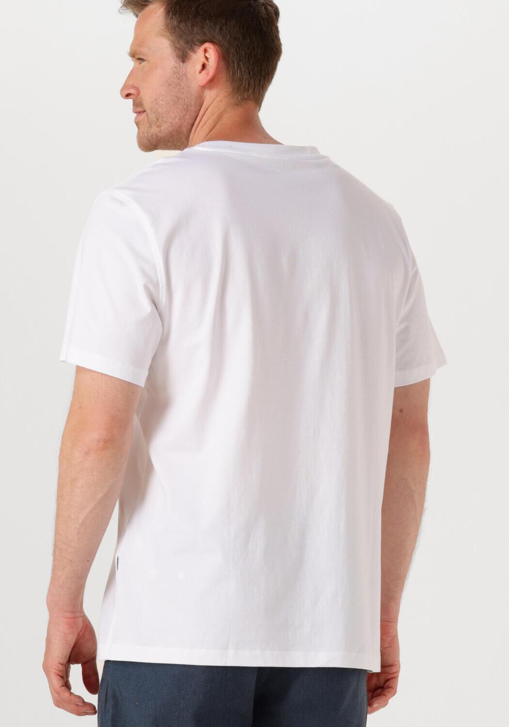 SELECTED HOMME Heren Polo's & T-shirts Slhaspen Emb Ss O-neck Tee Wit