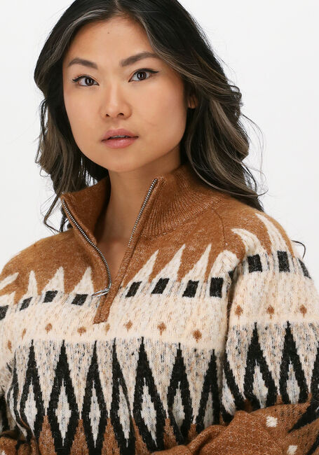 Bruine OBJECT Trui ISA L/S KNIT PULLOVER - large