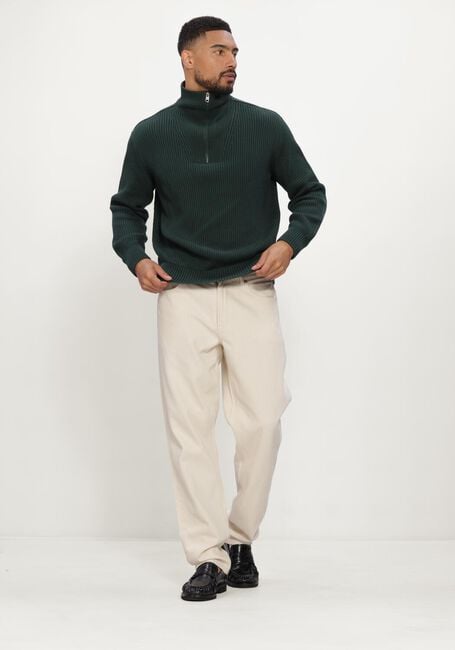 Donkergroene SELECTED MEN Trui SLMDRY LS KNIT HALF ZIP - large
