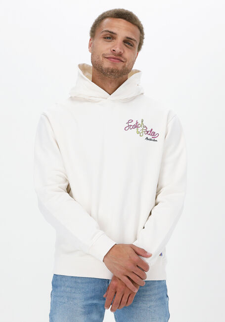 Witte SCOTCH & SODA Sweater REGULAR FIT LOGO ARTWORK HOODIE - large