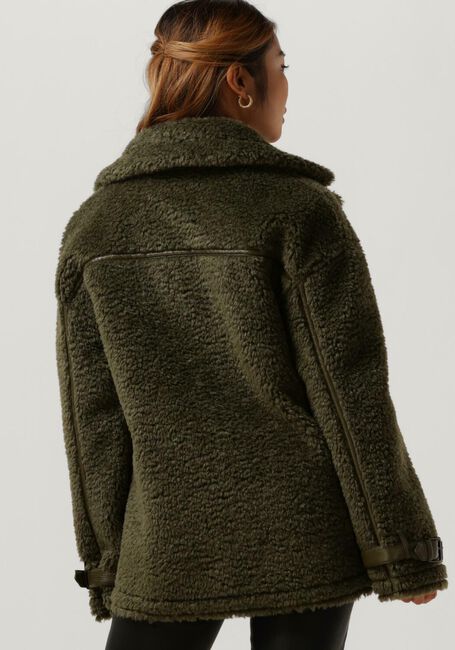 Donkergroene BEAUMONT Teddy jas REVERSIBLE BIKER JACKET - large