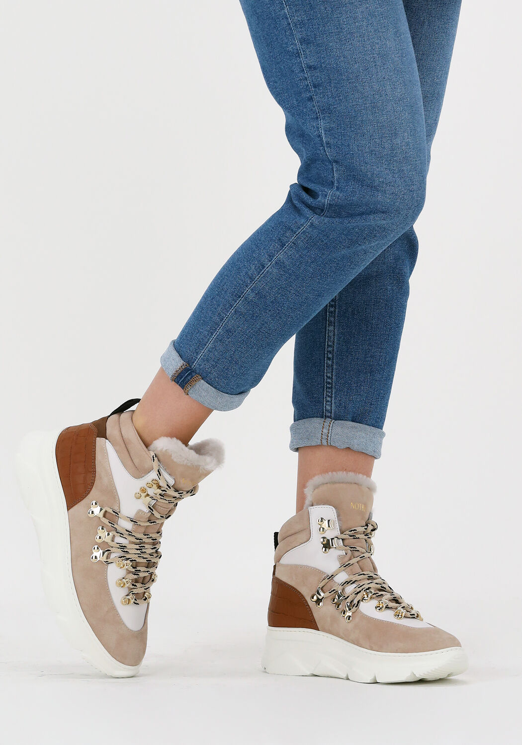 Camel NOTRE-V Hoge sneakers 634-D - large