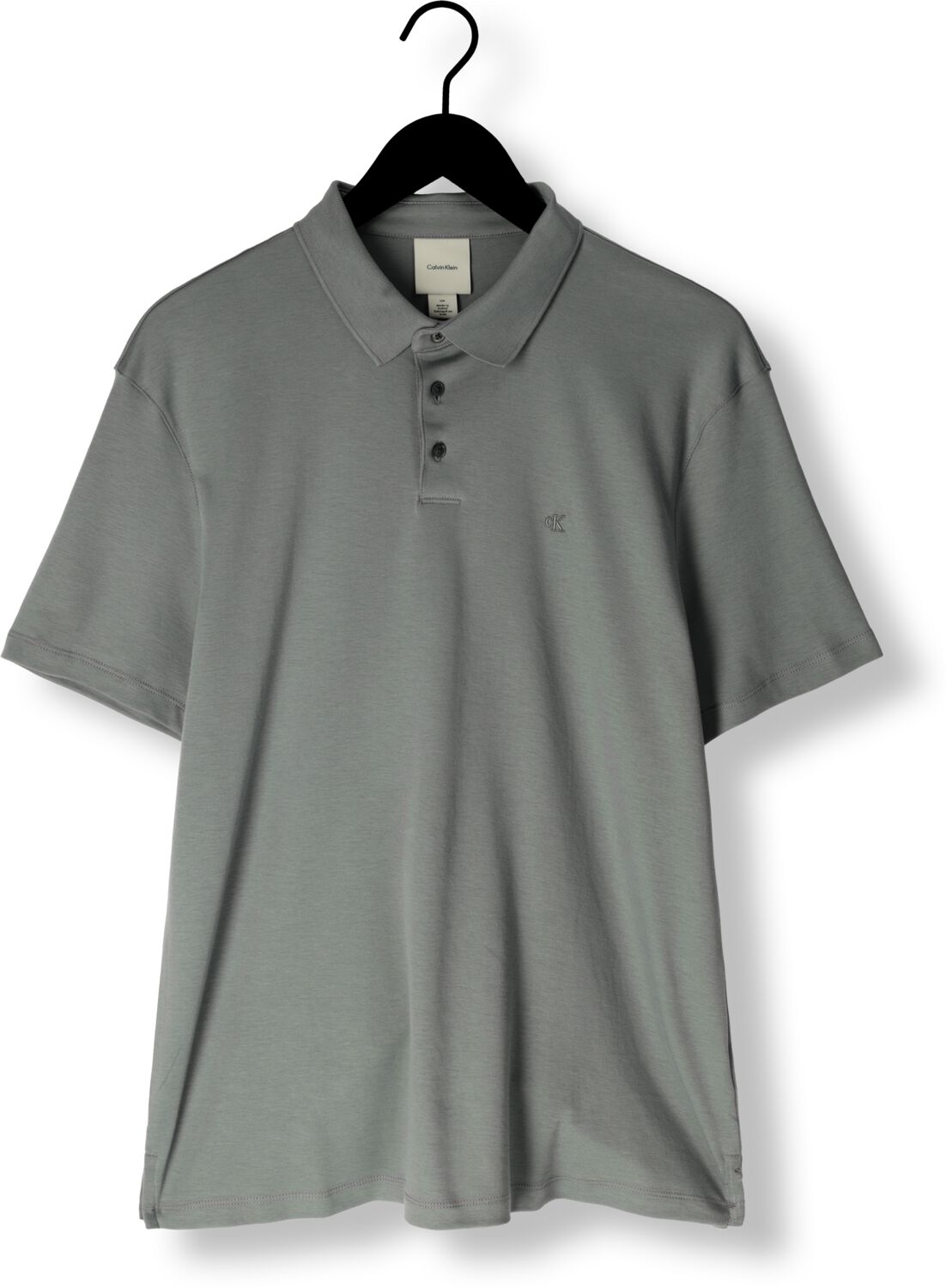 CALVIN KLEIN Heren Polo's & T-shirts Ss Supima Chest Emb Grijs