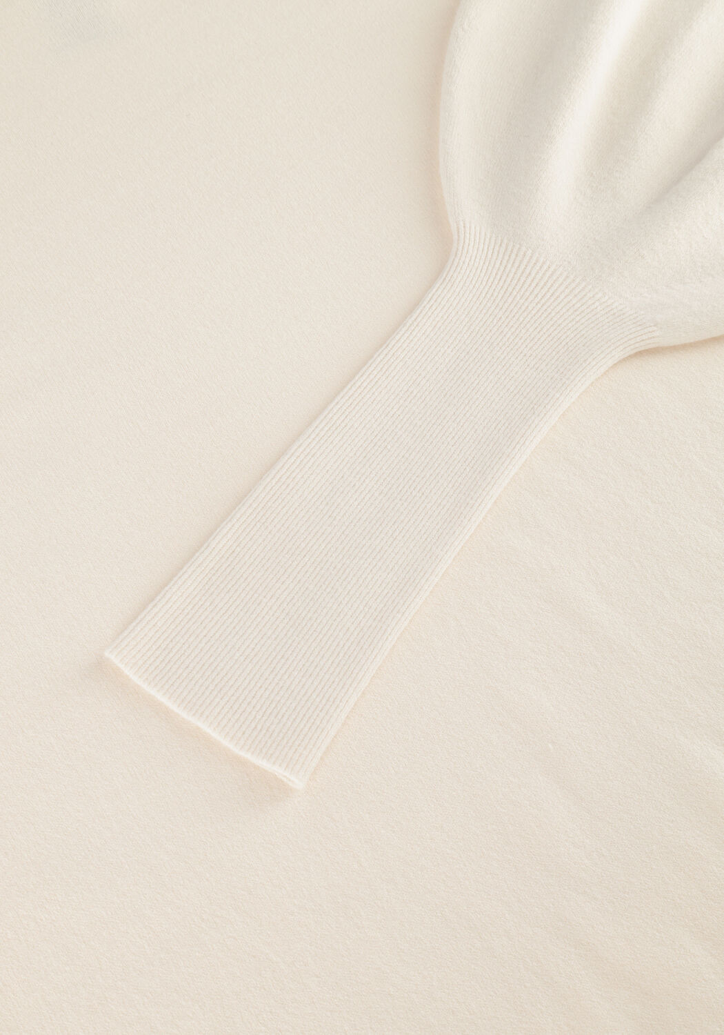 Ecru SUMMUM Coltrui PULLOVER PUFFY SLEEVES CIRCULAR KNIT - large