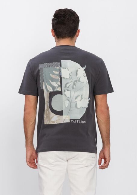 Grijze CAST IRON T-shirt RELAXED FIT PEACHED JERSEY - large