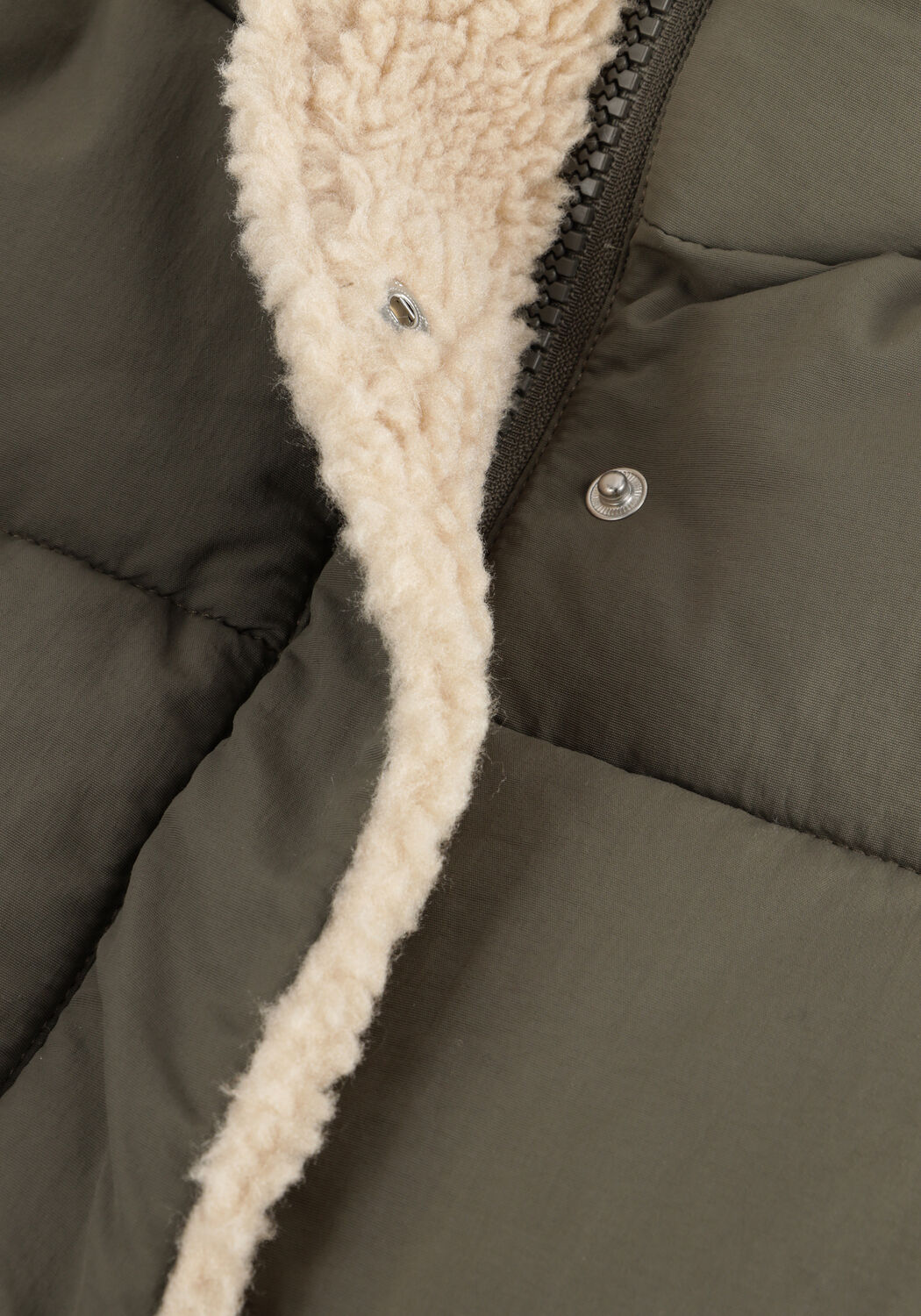 Groene ANOTHER LABEL Gewatteerde jas MILLE TEDDY PUFFER - large