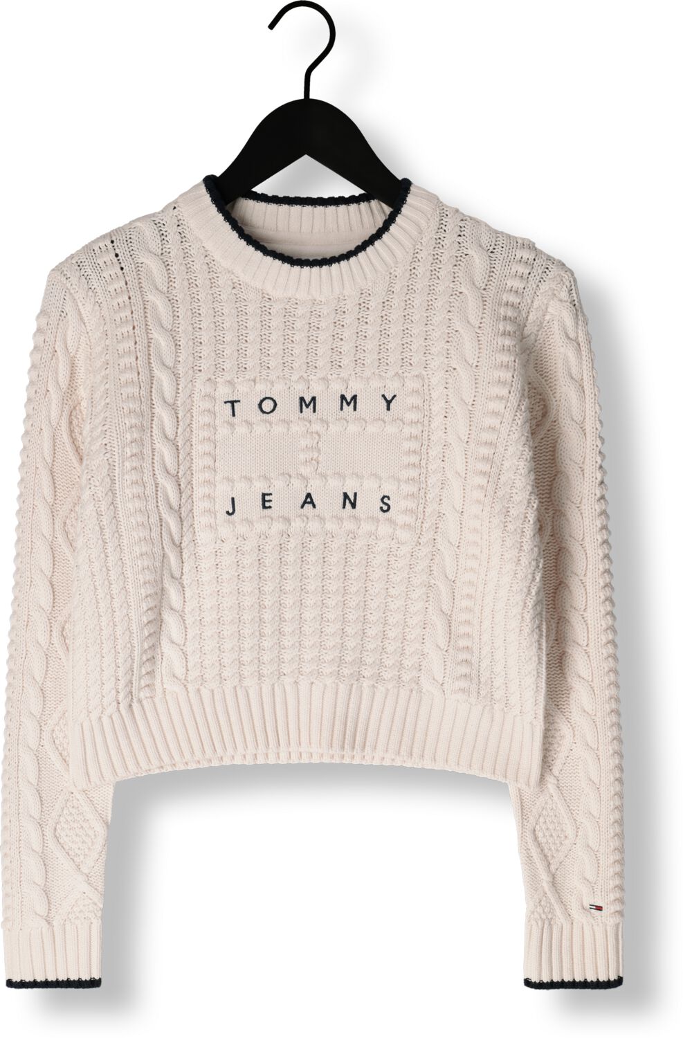 TOMMY JEANS Dames Truien & Vesten Tjw Bubble Cable Flag Crew Wit