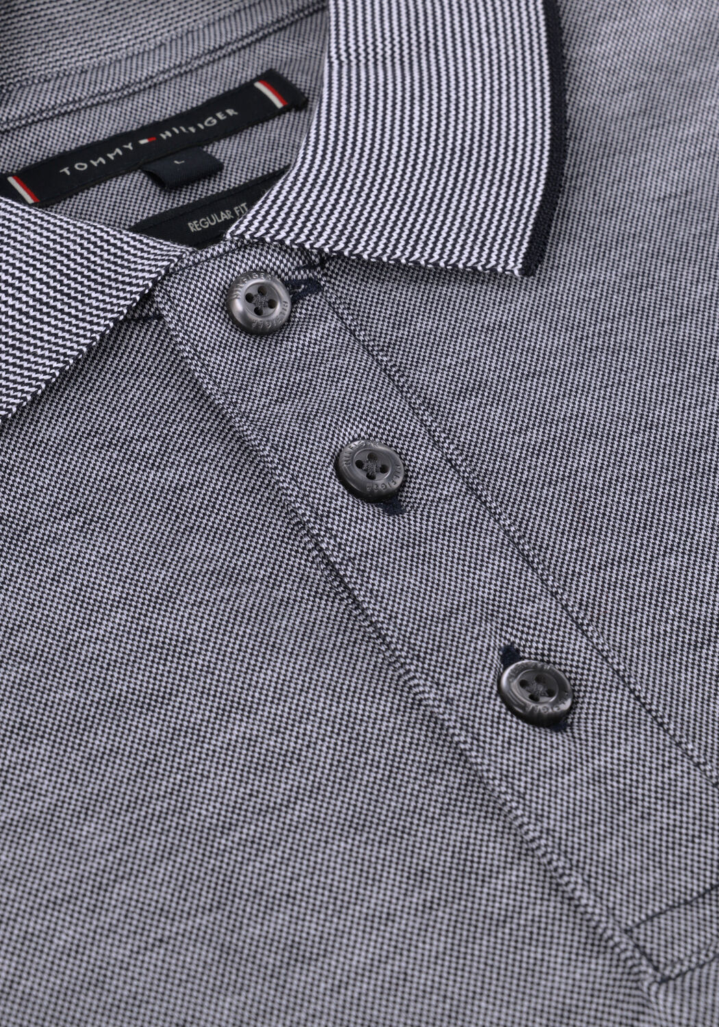 Grijze TOMMY HILFIGER Polo OXFORD LOGO COLLAR REG POLO - large