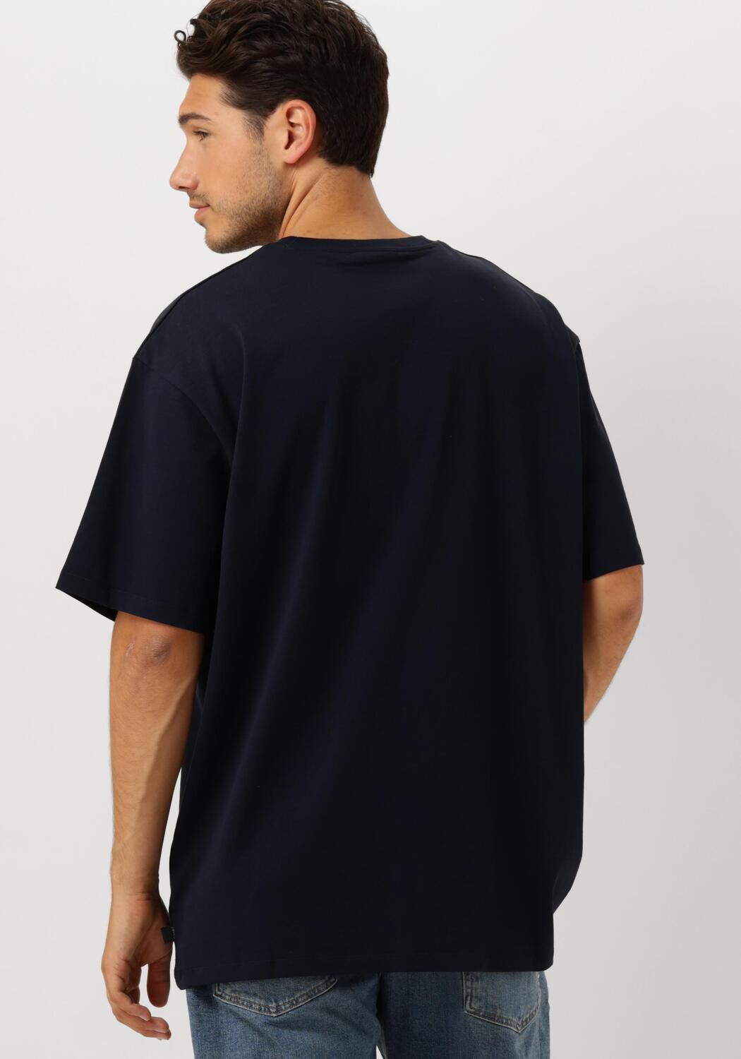 SCOTCH & SODA Heren Polo's & T-shirts 3 Crosses Loose Fit Pocket T-shirt Donkerblauw