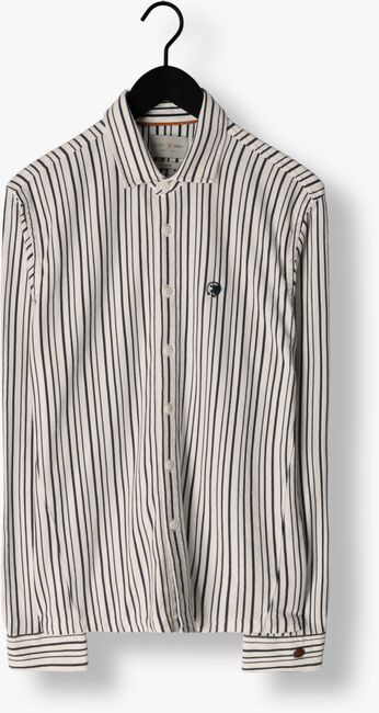 Lichtblauwe CAST IRON Casual overhemd LONG SLEEVE SHIRT JERSEY STRIPE WITH STRUCTURE - large