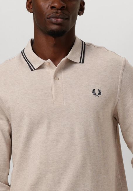 Beige FRED PERRY Polo TWIN TIPPED FRED PERRY SHIRT LONG SLEEVE - large