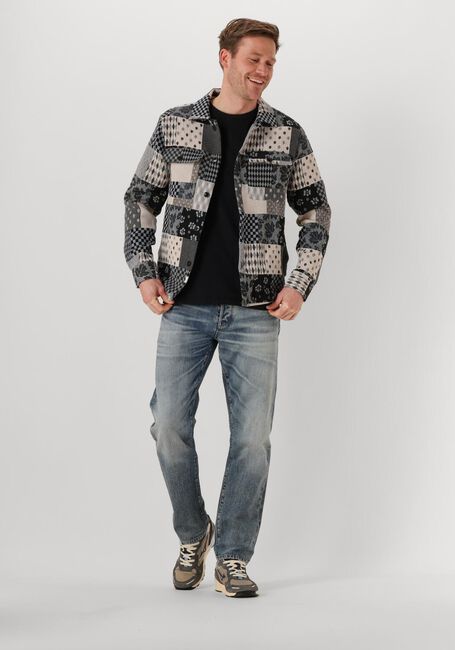 Blauwe ANERKJENDT Overshirt AKOSCAR PATCHWORK OVERSHIRT - large