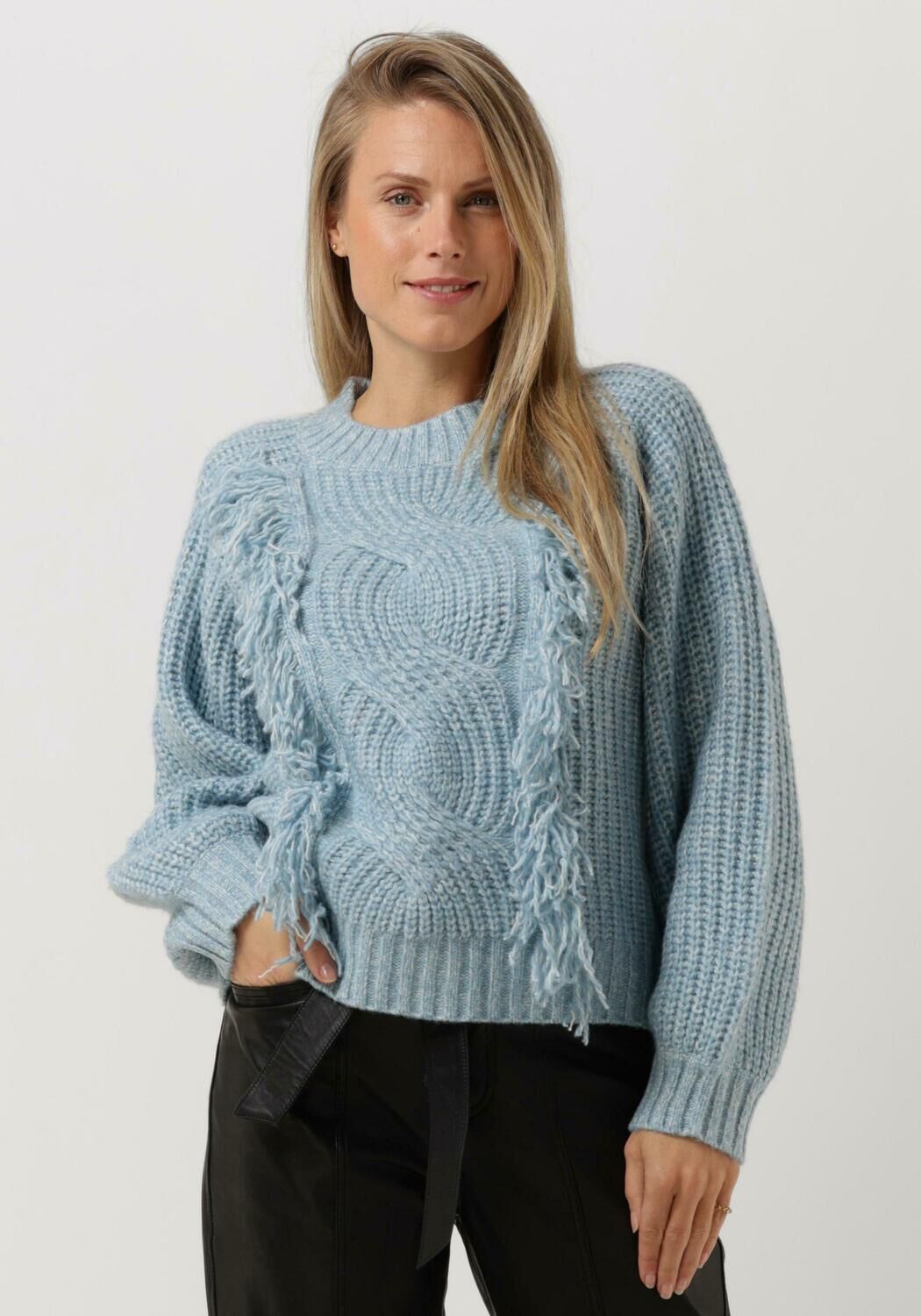Mode Sweaters Kabeltruien Laura Scott Kabeltrui khaki kabel steek casual uitstraling 
