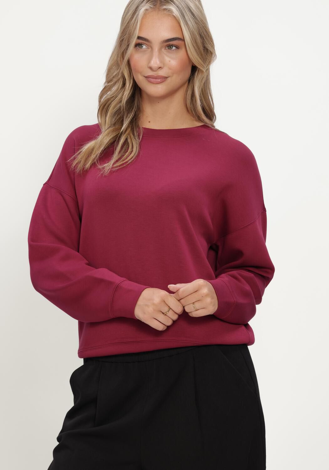 Bordeaux MSCH COPENHAGEN Trui MSCHIMA Q SWEATSHIRT - large