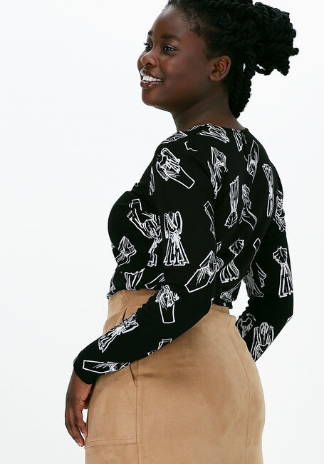 Zwarte JANSEN AMSTERDAM Top TOP V-NECK - large