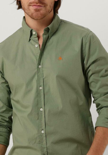 Donkergroene SCOTCH & SODA Casual overhemd SEASONAL ESSENTIALS - SOLID ORGANIC COTTON POPLIN SHIRT - large
