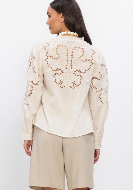 Gebroken wit SUMMUM Tops & T-shirts TOP EMBROIDERED CAMBRIC - large