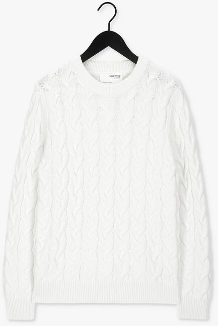 Gebroken wit SELECTED HOMME Trui SLHRABI LS KNIT CABLE CREW NEC - large