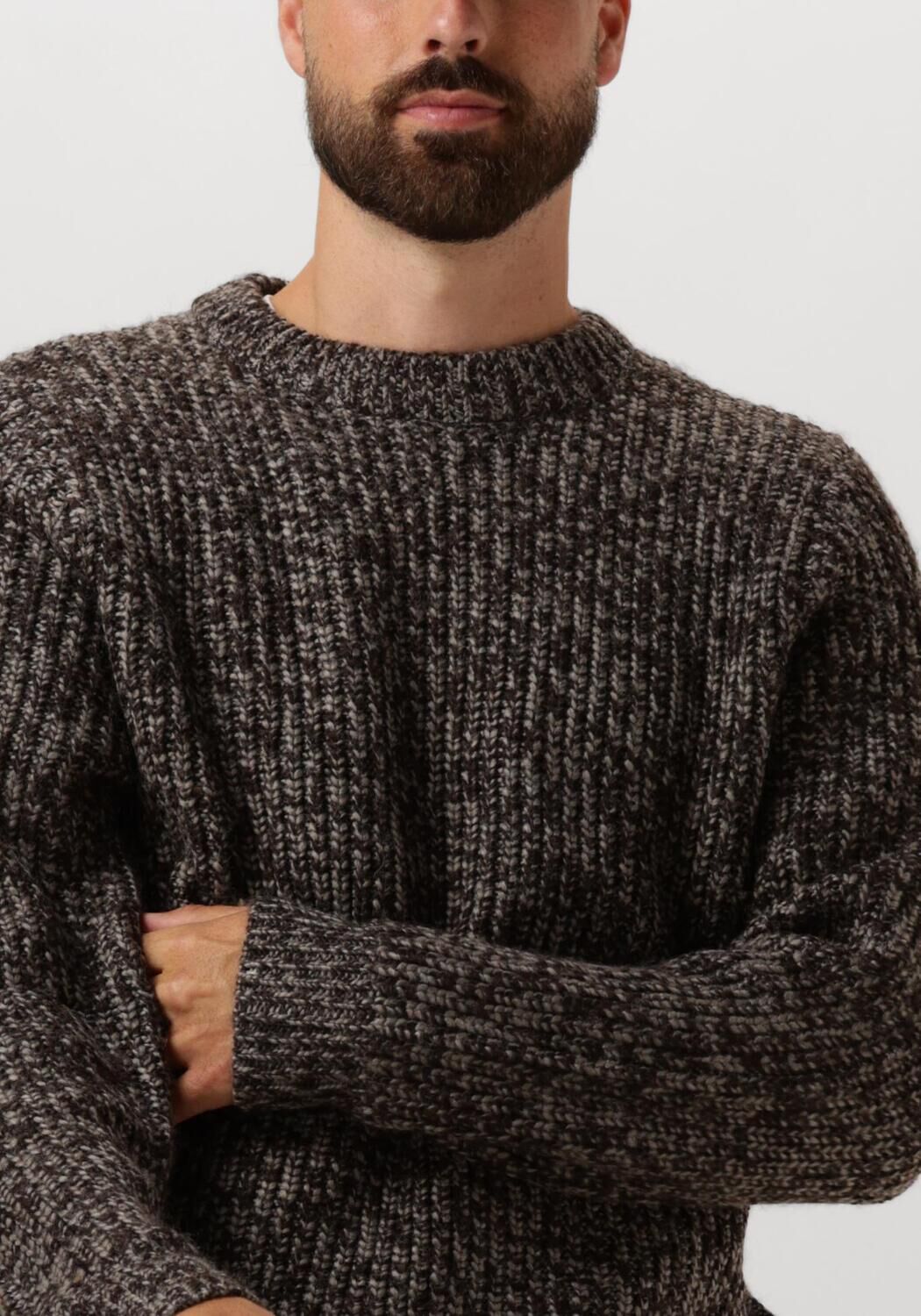 ANERKJENDT Heren Truien & Vesten Aksune Heavy Crew Knit Bruin