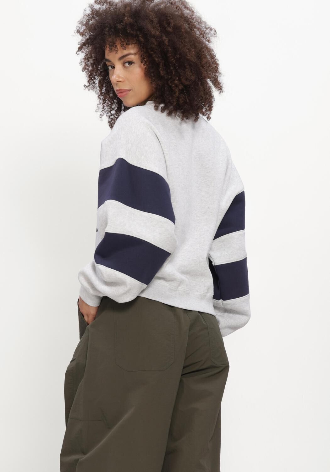 Grijze CATWALK JUNKIE Sweater SPORTY GRAPHIC SWEATER - large