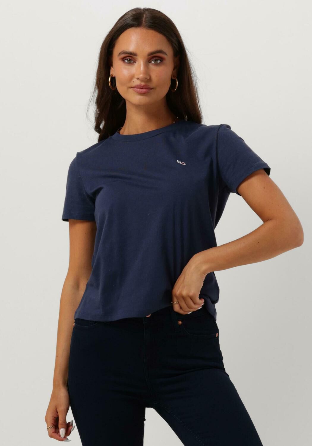 Donkerblauw t shirt new arrivals dames