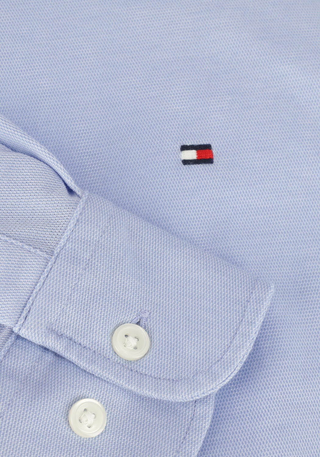 Blauwe TOMMY HILFIGER Klassiek overhemd 1985 KNIT SOLID SF SHIRT - large