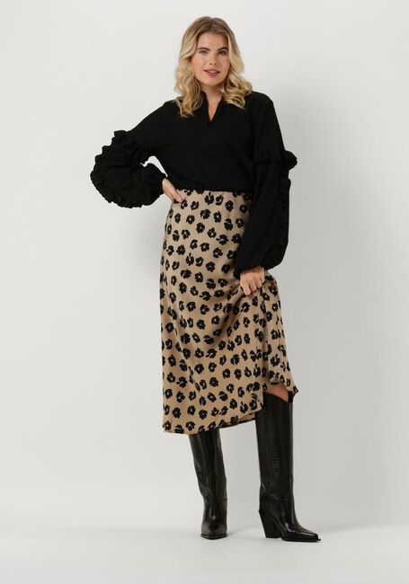 Taupe NEO NOIR Maxirok BOVARY DISTRESSED DOT SKIRT - large