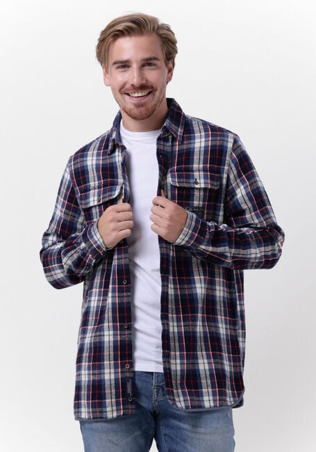 Blauwe SCOTCH & SODA Casual overhemd REGULAR FIT MID-WEIGHT BRUSHED FLANNEL CHECK SHIRT - large