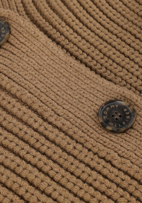 Camel TOMMY HILFIGER Vest ORG COTTON BUTTON V-NK CARDIGAN - large