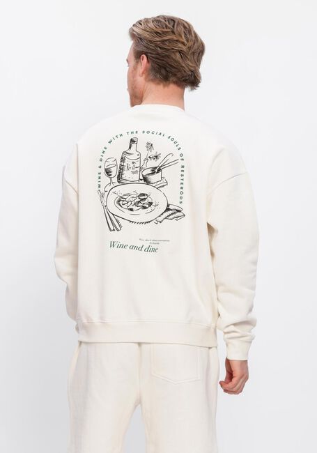 Ecru RESTER&Ouml;DS Sweater DRAKE CREW BACK PRINT - large