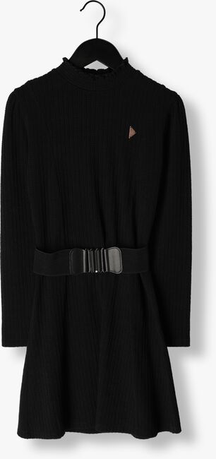 Zwarte NOBELL Mini jurk MAXIM GIRLS CABLE JERSEY SKATER DRESS+BELT BLACK - large