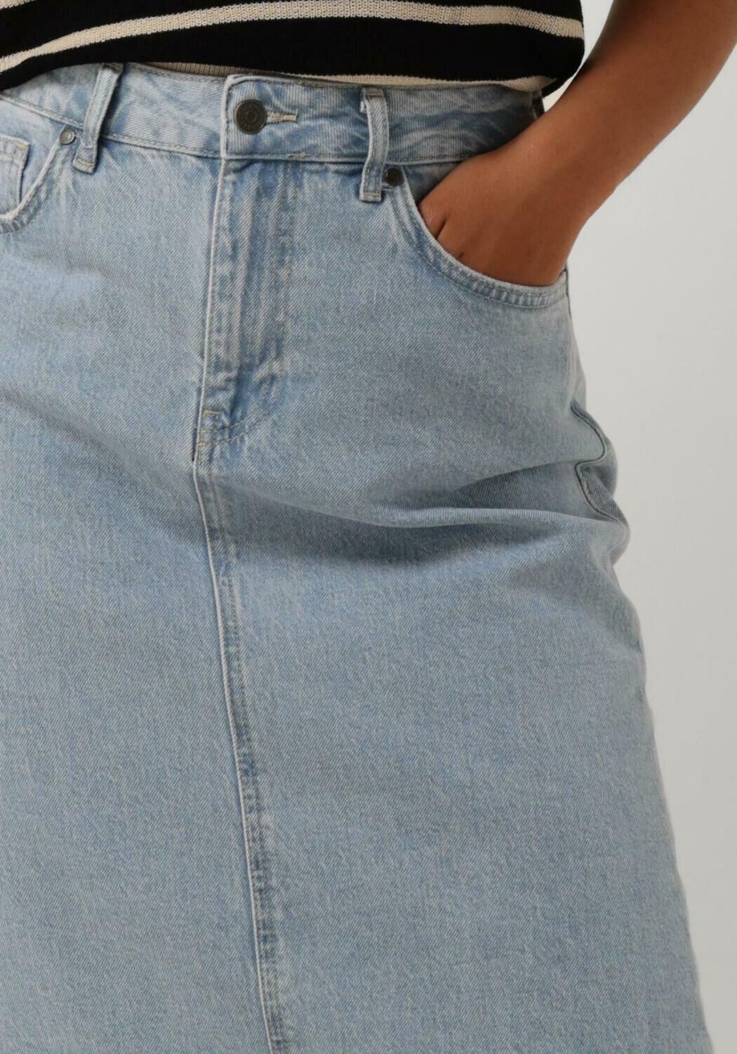 OBJECT Dames Rokken Objellen Mw Long Denim Skirt Blauw