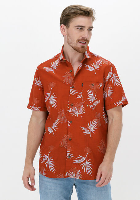 Rode VANGUARD Casual overhemd SHORT SLEEVE SHIRT PRINTED TENCEL COTTON LINEN - large