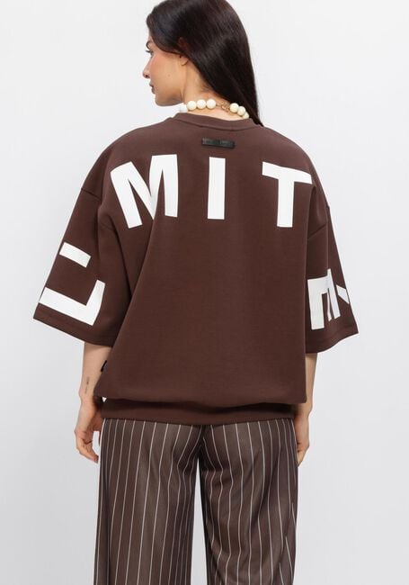 Bruine HAUTE L'AMITI&Eacute; Tops & T-shirts MAXI SPLIT SS LOGO SWEAT - large