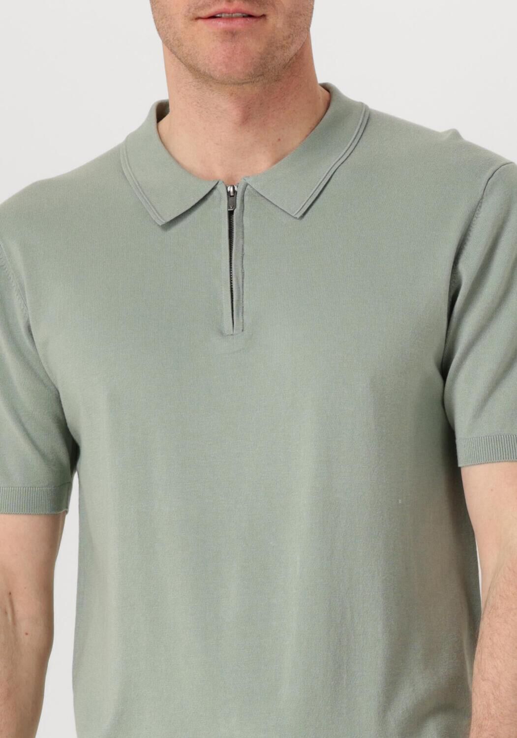 PURE PATH Heren Polo's & T-shirts Regular Fit Polo Ss Half Zip Knitwear Groen