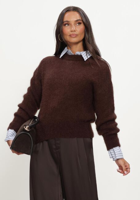 Bruine TWNS Trui SOLID LONG-SLEEVE ROUND NECK SWEATER - large